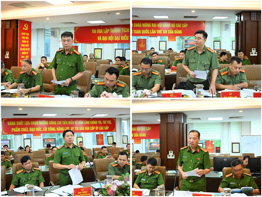 Đại diện Công an các đơn vị, địa phương thảo luận tại buổi Hội ý.