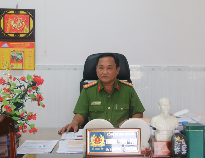 Đại tá Dương Tứ Phương, Trưởng Phòng CSHS Công an tỉnh Bạc Liêu.