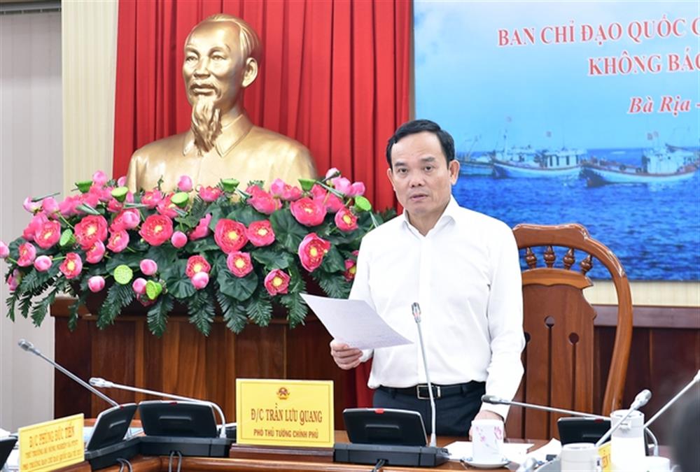 Phó Thủ tướng Trần Lưu Quang phát biểu tại cuộc họp lần thứ 8 Ban Chỉ đạo Quốc gia về chống khai thác IUU.
