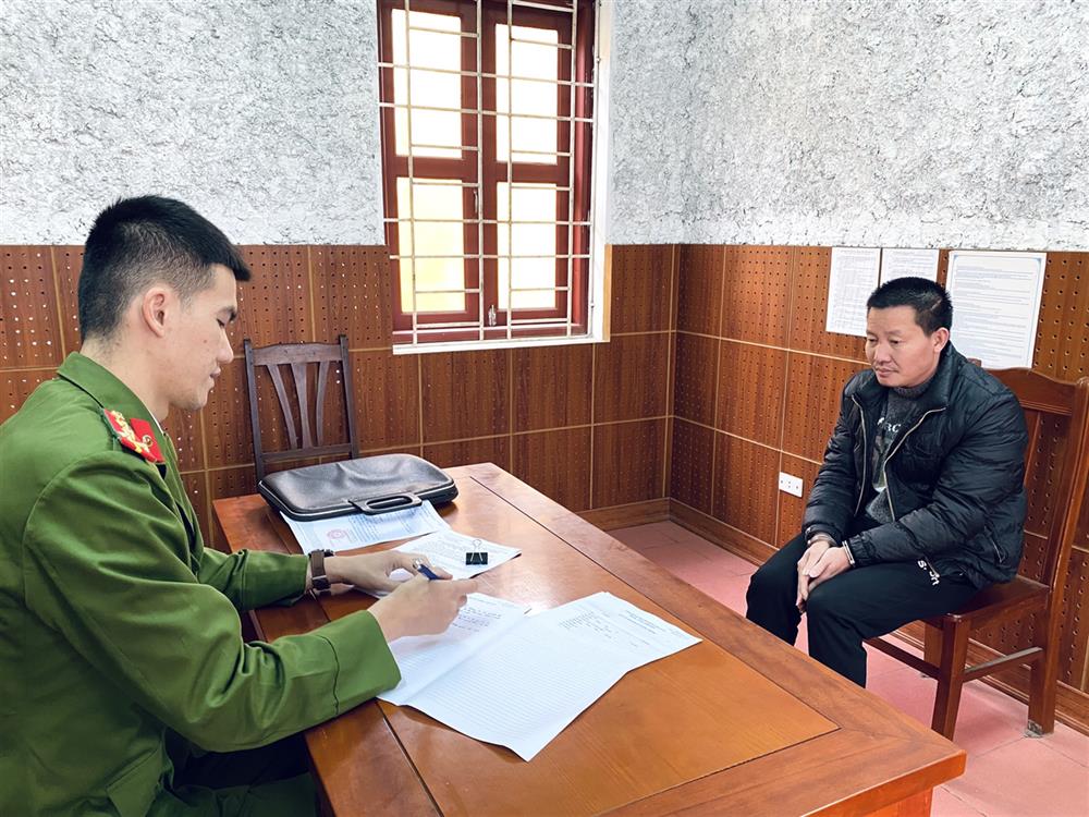 Nguyễn Văn Ngọc tại cơ quan Công an.