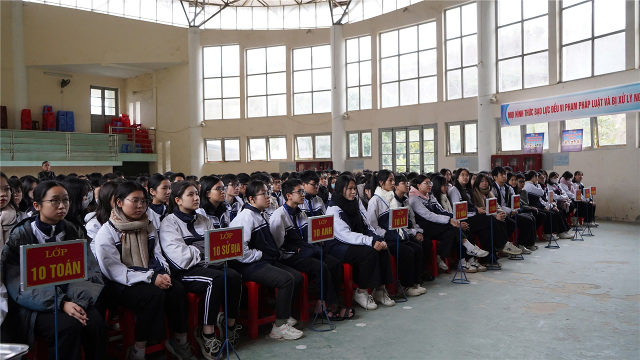 Buổi tuyên truyền, phổ biến giáo dục pháp luật về An ninh mạng tại Trường THPT Chuyên Bắc Kạn.