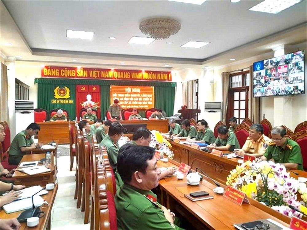 Quang cảnh Hội nghị tại Công an tỉnh.