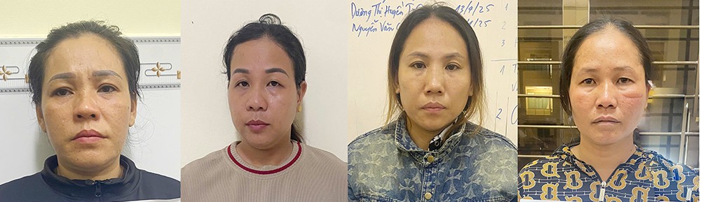 Các đối tượng (hàng trên, từ trái sang phải): Lê Thị Ngọc Phương; Đồng Thị Điềm; Lê Minh Trâm; Nguyễn Thị Gái.
