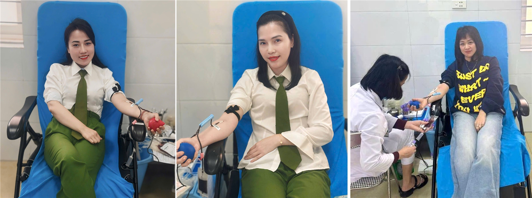 03 cán bộ Công an tỉnh Nghệ An hiến máu cứu người.
