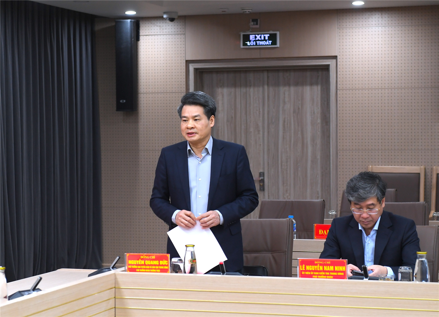 Đại diện Đoàn Kiểm tra công bố Quyết định thành lập Đoàn kiểm tra và nội dung kiểm tra.