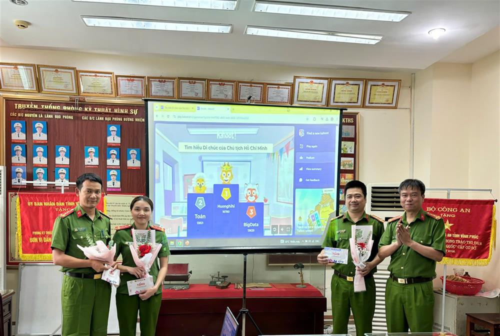 4. Tổ chức Cuộc thi trực tuyến tìm hiểu 55 năm thực hiện Di chúc của Chủ tịch Hồ Chí Minh trong chi bộ Phòng Kỹ thuật hình sự.