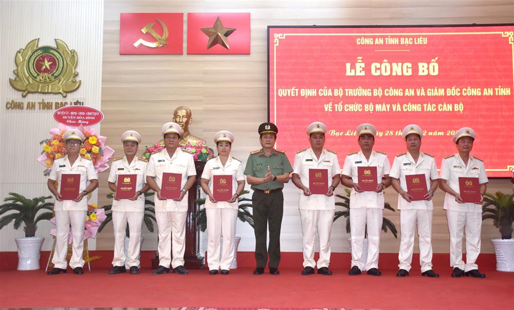 Công an Bạc Liêu tập trung xây dựng bộ máy tinh gọn, hoạt động hiệu lực, hiệu quả, đáp ứng yêu cầu, nhiệm vụ trong kỷ nguyên phát triển mới của đất nước.