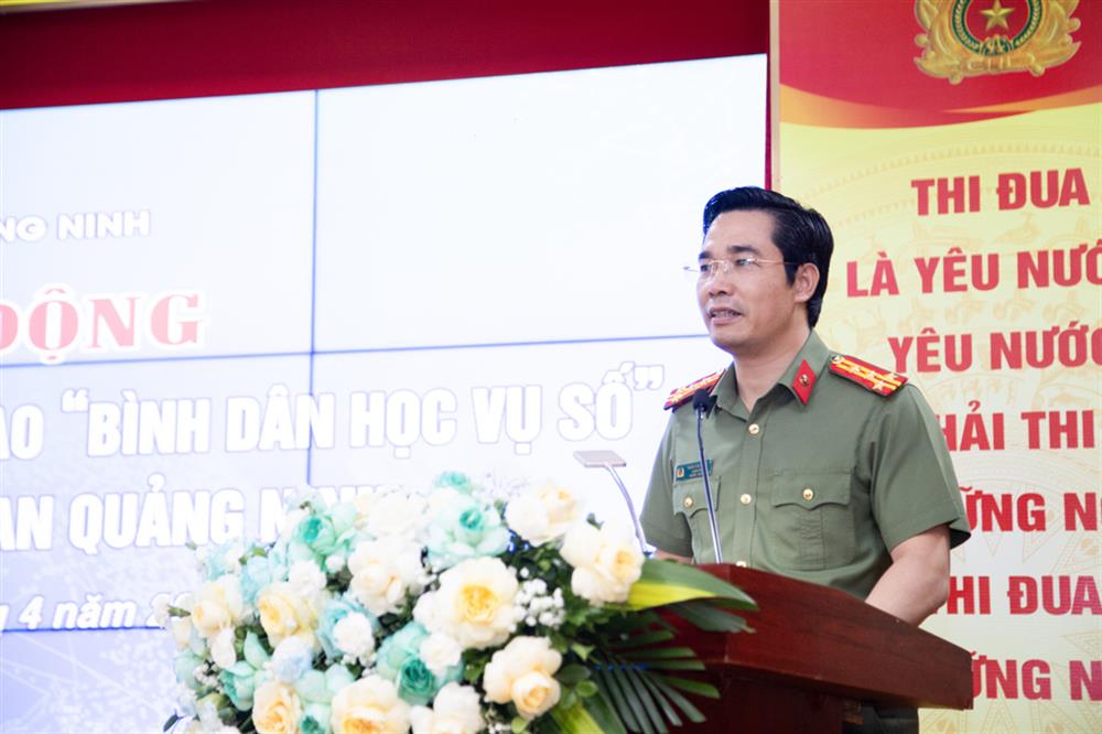 Đại tá Trần Văn Phúc, Giám đốc Công an tỉnh Quảng Ninh phát biểu chỉ đạo tại Lễ phát động.