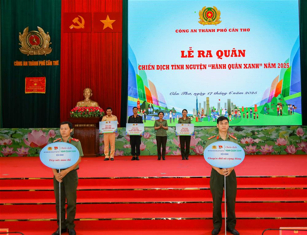 Trao bảng tượng trưng kinh phí xây dựng các công trình thanh niên.
