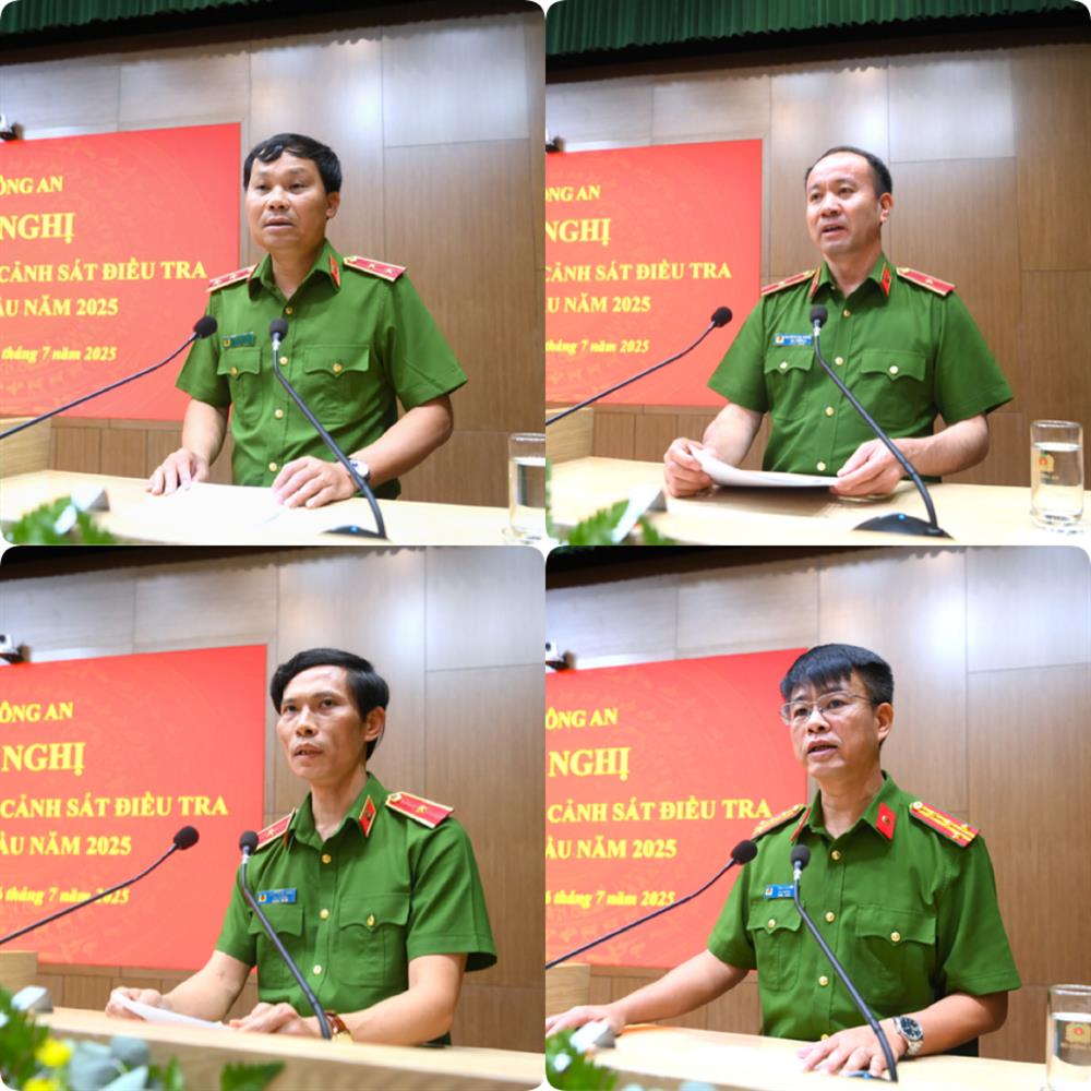 Lãnh đạo các Cục nghiệp vụ Cảnh sát điều hành thảo luận tại Hội nghị.