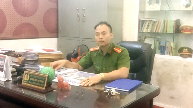 Thượng úy Vũ Trường Hiệp, Trưởng Công an phường Phú Đô, quận Nam Từ Liêm, TP Hà Nội.