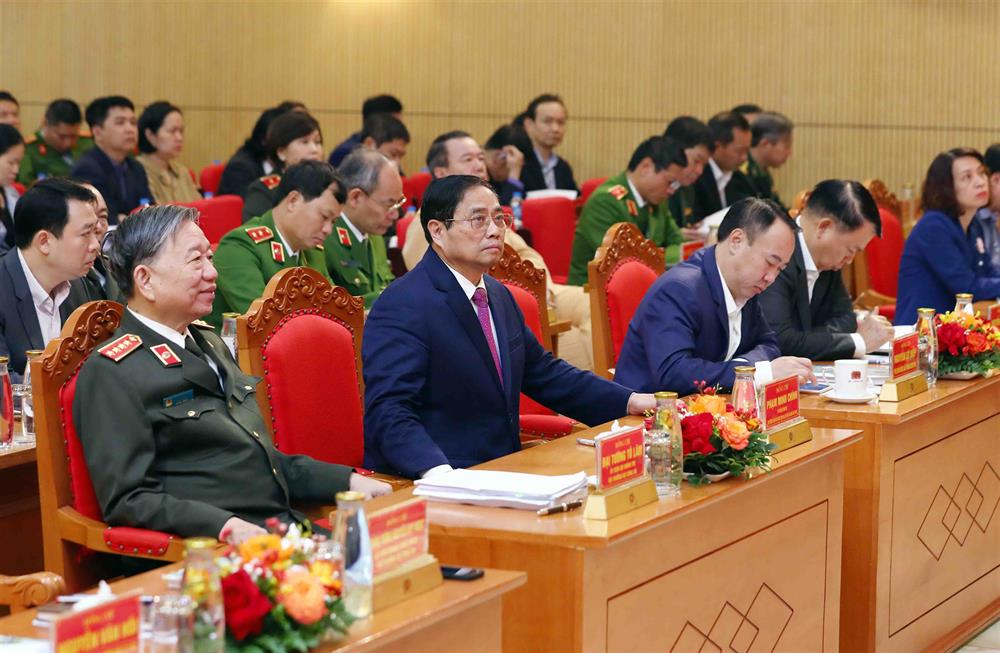 Thủ tướng Chính phủ Phạm Minh Chính; Bộ trưởng Tô Lâm cùng các đại biểu dự Hội nghị.