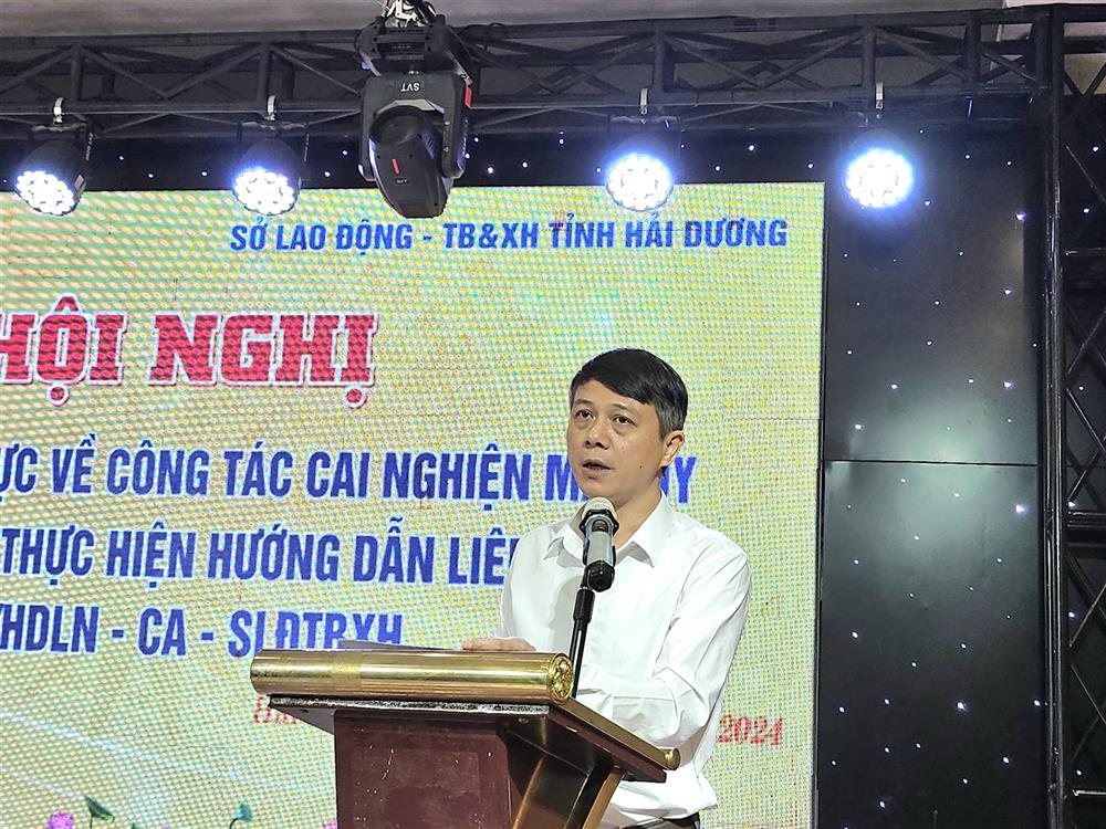 - Đồng chí Vũ Trí Quang, Phó Giám đốc Sở Lao động – Thương binh và Xã hội phát biểu khai mạc Hội nghị.
