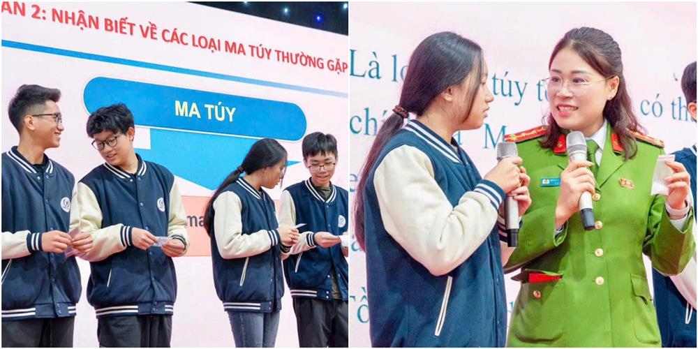 Tại buổi tuyên truyền các em học sinh được nhận biết, nhận diện một số loại ma túy thường gặp.