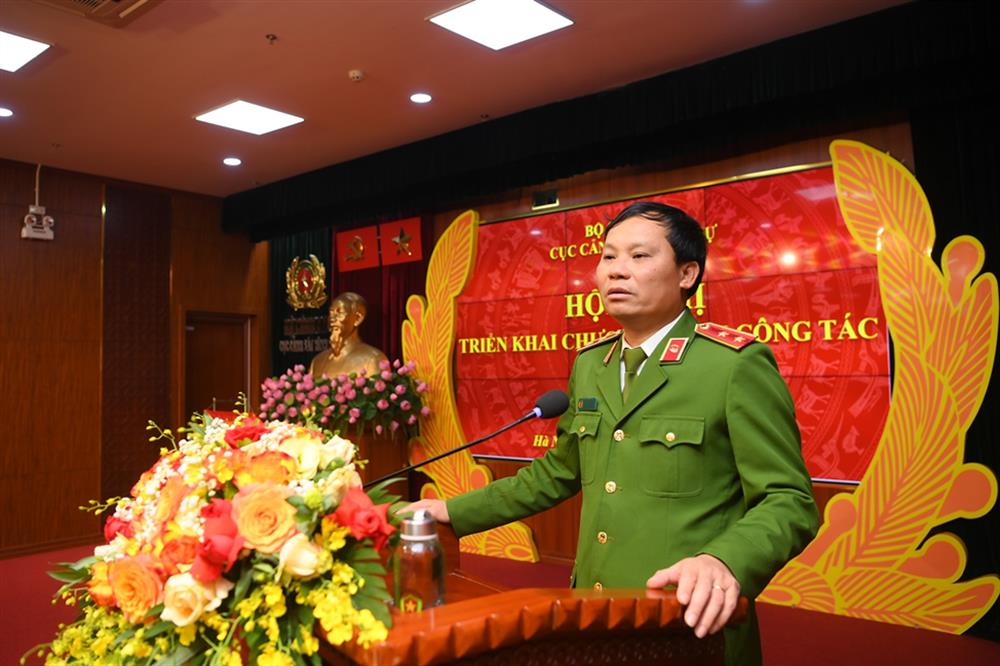 Trung tướng Trần Ngọc Hà, Cục trưởng Cục Cảnh sát hình sự Bộ Công an phát biểu tại Hội nghị.