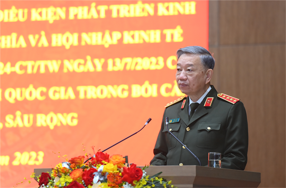Bộ trưởng Tô Lâm phát biểu kết luận Hội nghị.